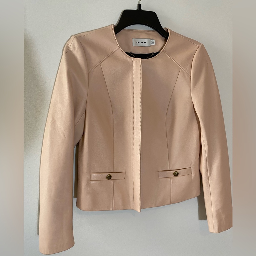 Coach 1941 Collection Blush Pink Leather Jacket - Picture 13 of 15